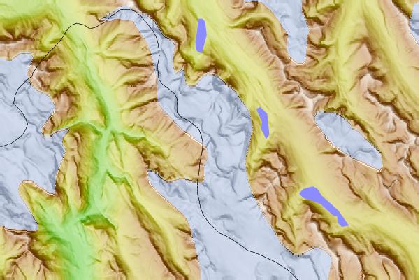 Surf breaks located close to Mistaya Mountain