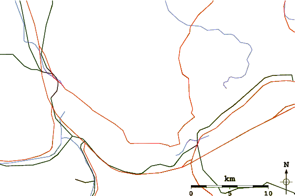 Roads and rivers around Mittaghorn