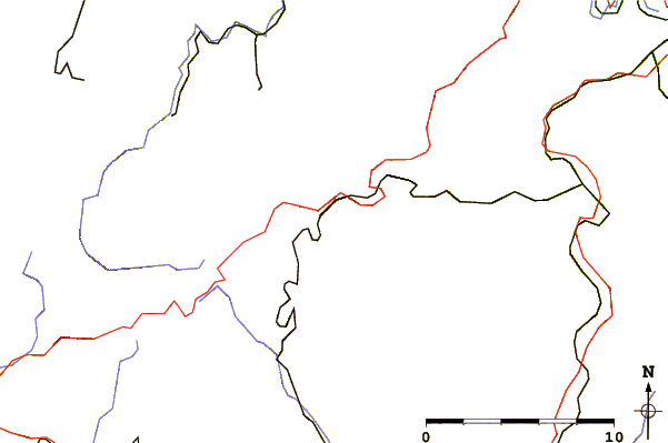 Roads and rivers around Mittelberg (Thuringian Highland)
