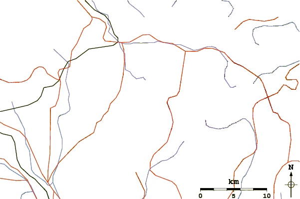 Roads and rivers around Mizugaki Yama