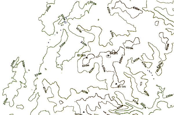 Mountain peaks around Moanbane