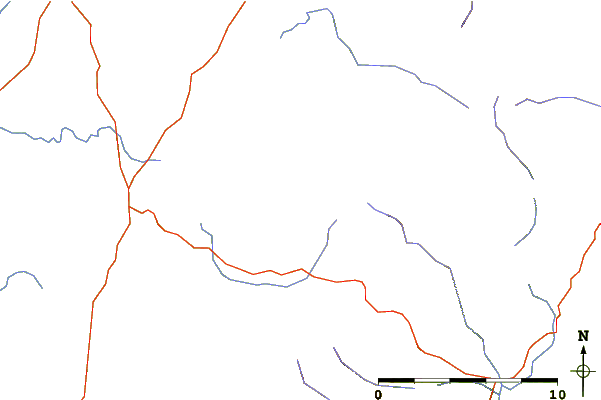 Roads and rivers around Moanbane