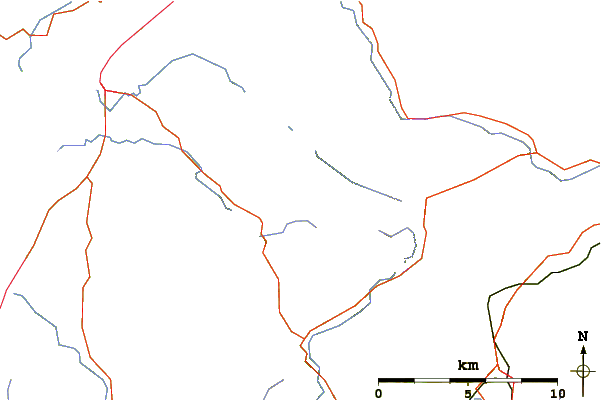 Roads and rivers around Moel Cynghorion