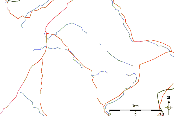 Roads and rivers around Moel Eilio