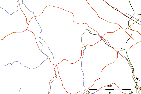 Roads and rivers around Moel Famau