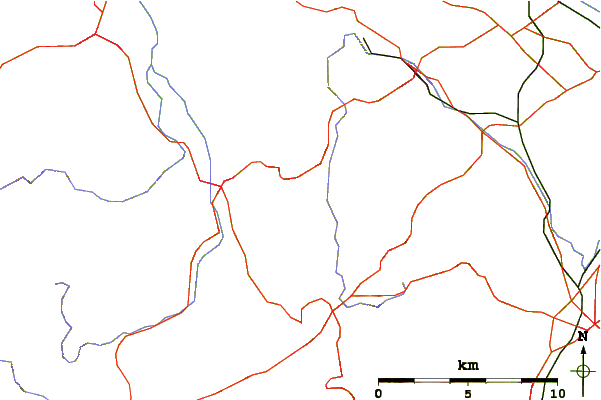 Roads and rivers around Moel Gyw