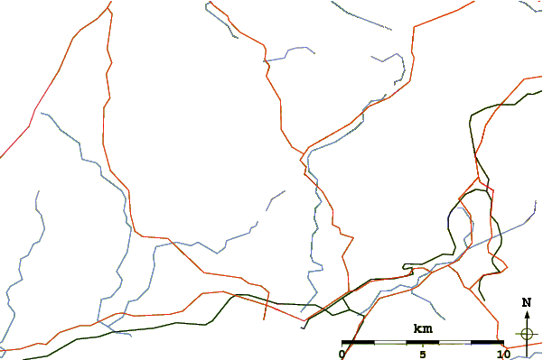 Roads and rivers around Moel Hebog