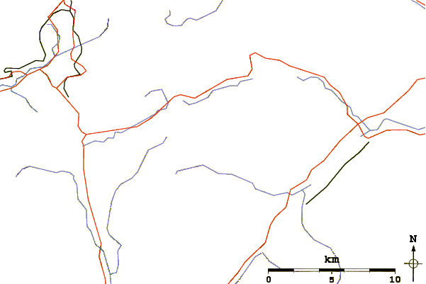 Roads and rivers around Moel Llyfnant