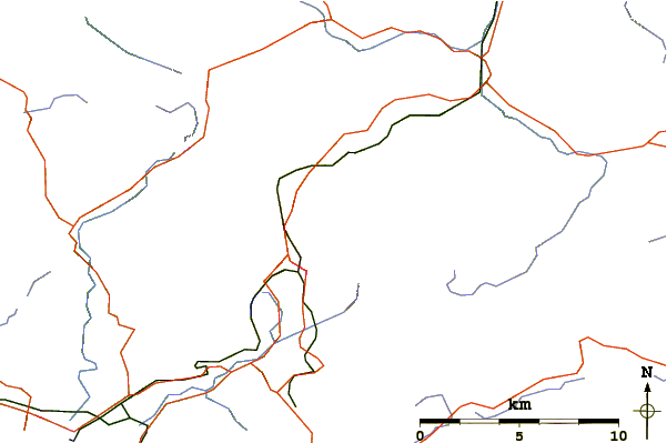 Roads and rivers around Moel Penamnen