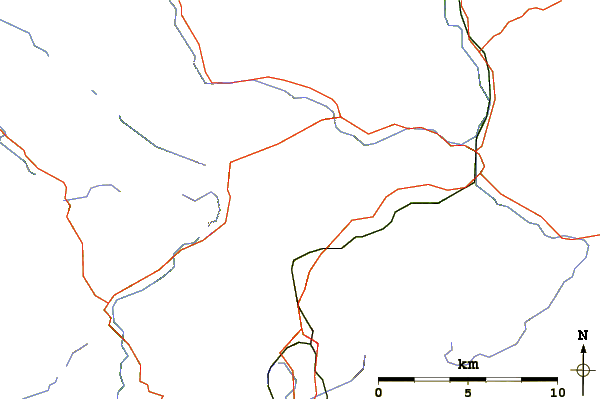 Roads and rivers around Moel Siabod