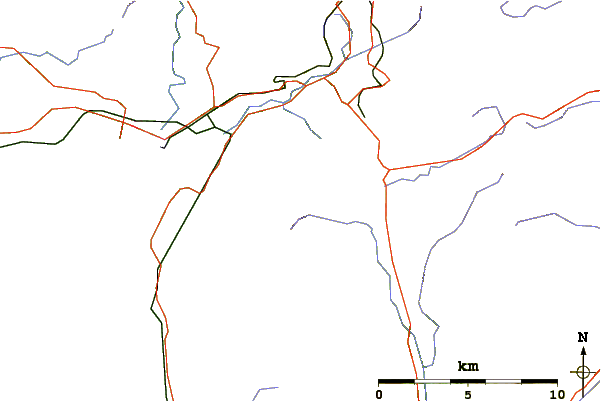 Roads and rivers around Moel Ysgyfarnogod