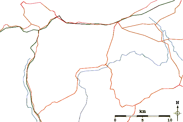 Roads and rivers around Moelfre Uchaf