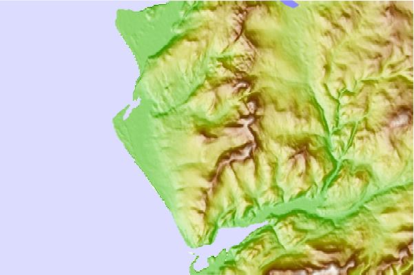 Surf breaks located close to Moelfre (hill)