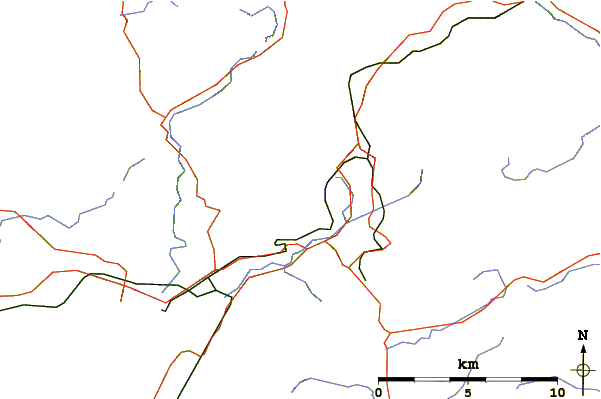 Roads and rivers around Moelwyn Bach