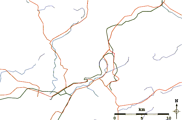 Roads and rivers around Moelwyn Mawr North Ridge Top