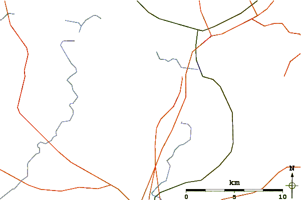 Roads and rivers around Møllehøj