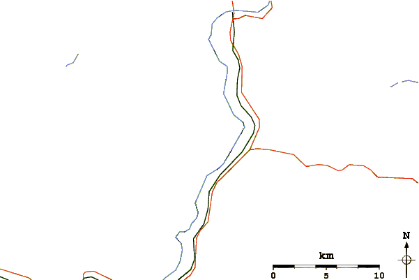 Roads and rivers around Monadnock Mountain (Vermont)