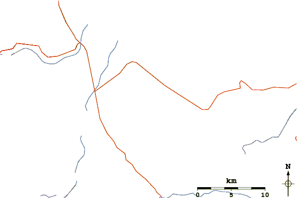 Roads and rivers around Mono Craters