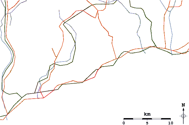 Roads and rivers around Mont Agel