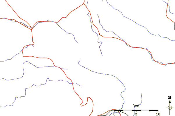 Roads and rivers around Mont Aigoual