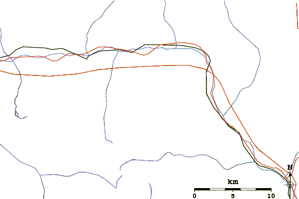 Roads and rivers around Mont Avic