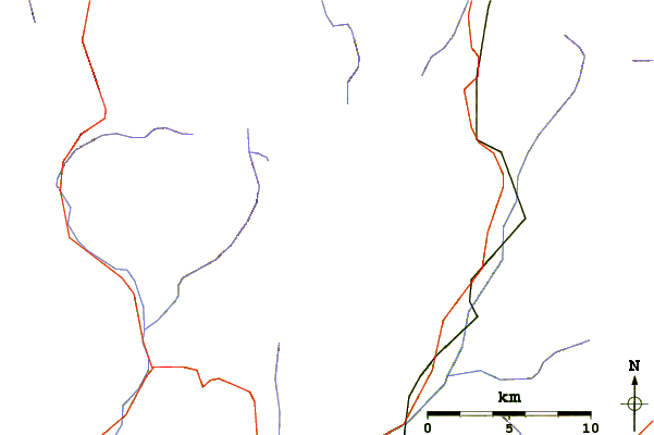 Roads and rivers around Mont Bégo