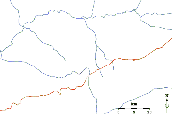 Roads and rivers around Mont Bengoué