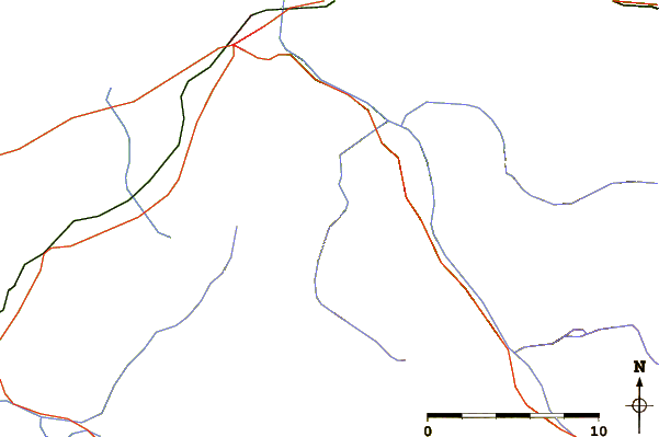 Roads and rivers around Mont Bichet