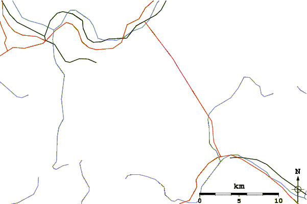 Roads and rivers around Mont Blanc de Courmayeur