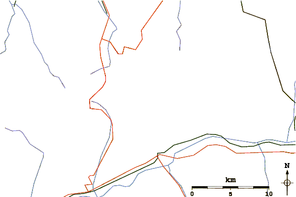 Roads and rivers around Mont Bonvin