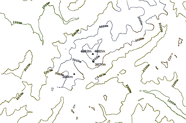 Mountain peaks around Mont Brouillard