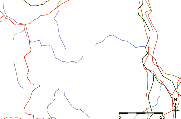 Roads and rivers around Mont Caro