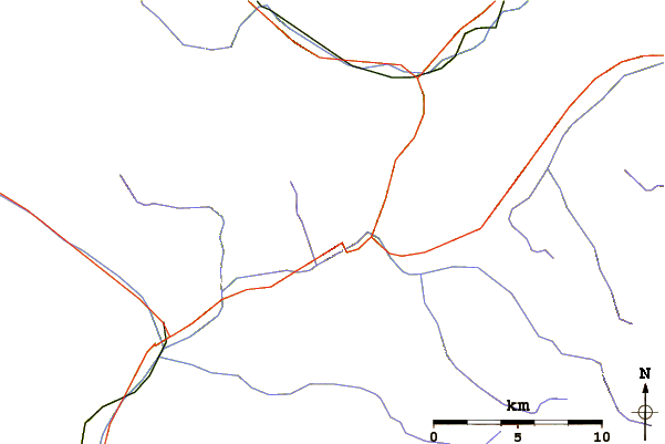 Roads and rivers around Mont Chaberton