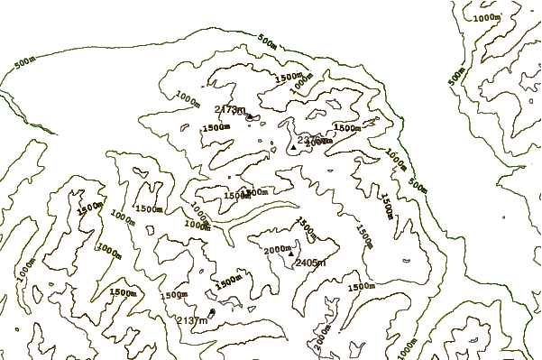 Mountain peaks around Mont Chauffé