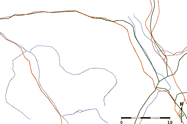 Roads and rivers around Mont Chauffé