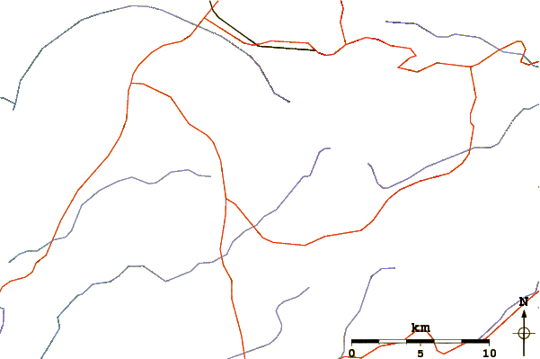 Roads and rivers around Mont Dore or Chaine Des Puys