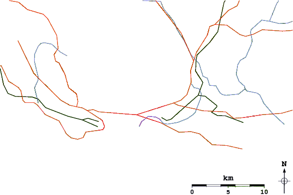 Roads and rivers around Mont Faron