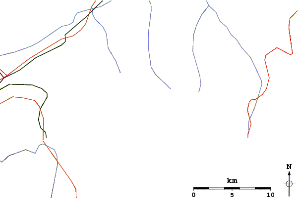 Roads and rivers around Mont Fort