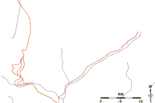 Roads and rivers around Mont Gele