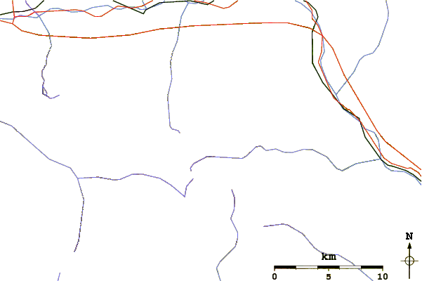 Roads and rivers around Mont Glacier