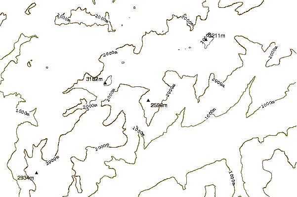 Mountain peaks around Mont Gond