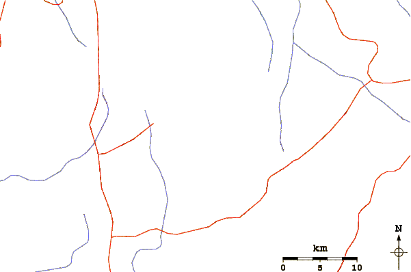 Roads and rivers around Mont Iboundji