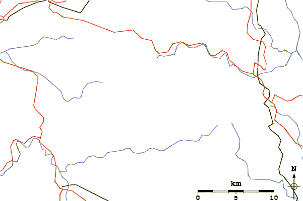 Roads and rivers around Mont Lozère