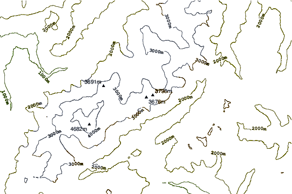 Mountain peaks around Mont Mallet