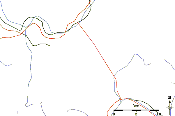 Roads and rivers around Mont Maudit