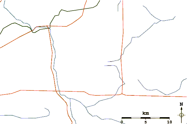 Roads and rivers around Mont Mégantic