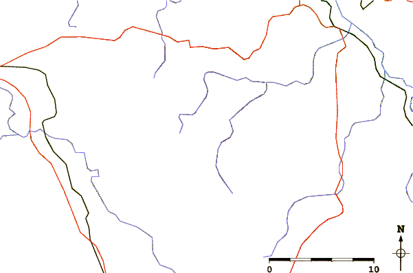 Roads and rivers around Mont Mouchet