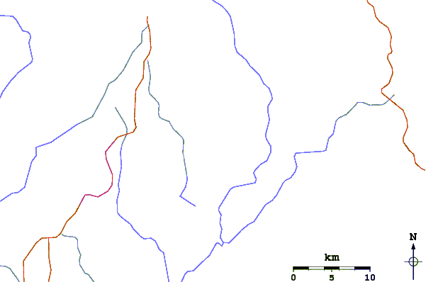 Roads and rivers around Mont Nabemba