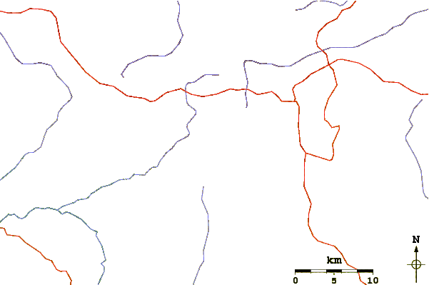 Roads and rivers around Mont Ngaoui