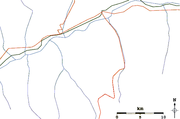 Roads and rivers around Mont Noble